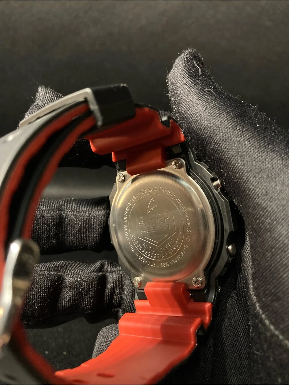 Red and Black G Shock Dw5600